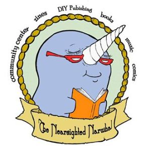logo for the Nearsighted Narwhal bookstore