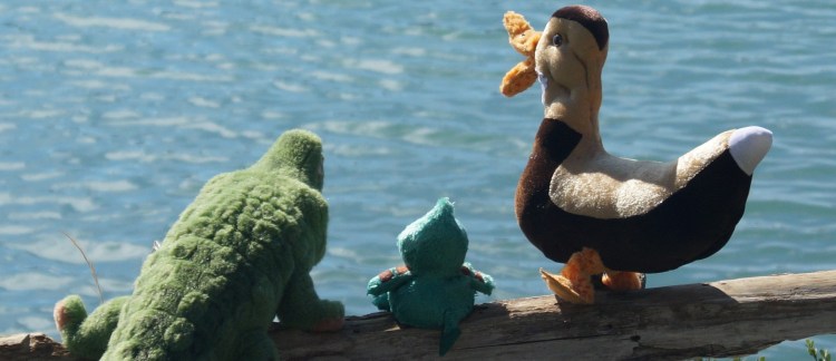 Gator  McBumpypants, Herman and Dee Dee look out over the water
