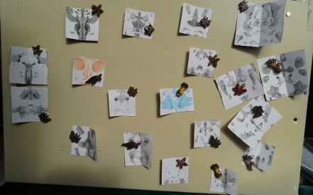 metal board and magnets play area