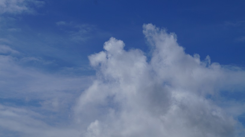 A photograph of interesting clouds in the sky.